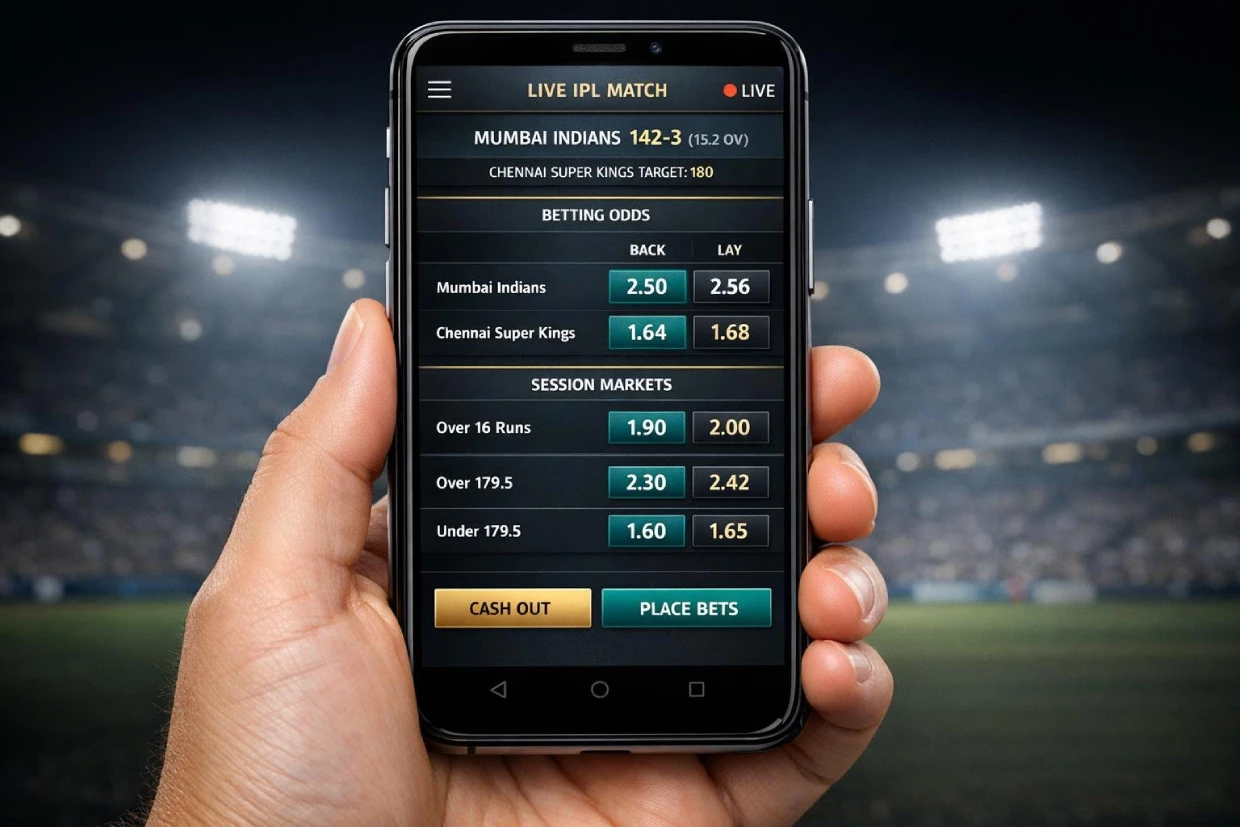 Reddy Book app live cricket interface