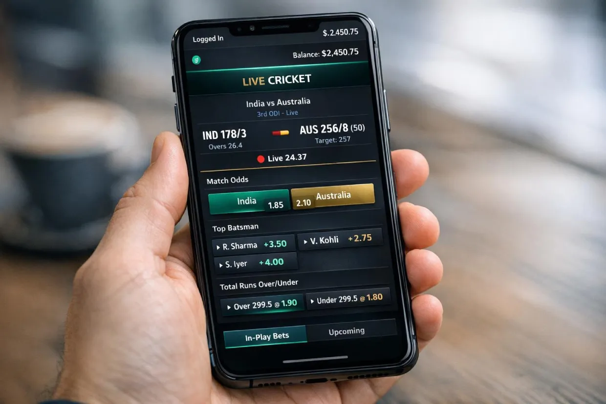 Live cricket access on login